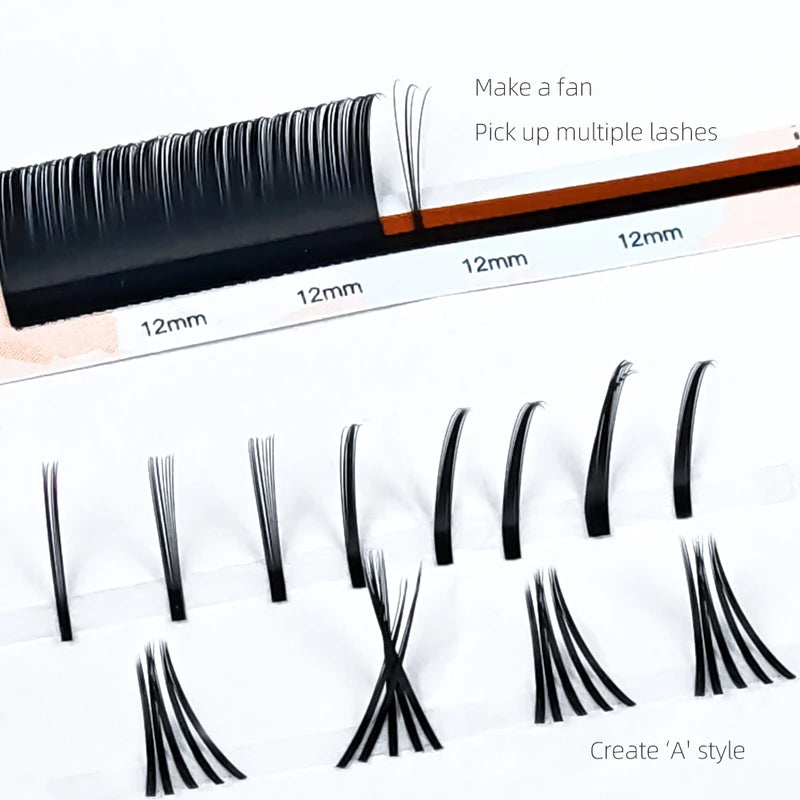Premium False Eyelash Extensions - Natural Soft Fluffy Volume Lashes