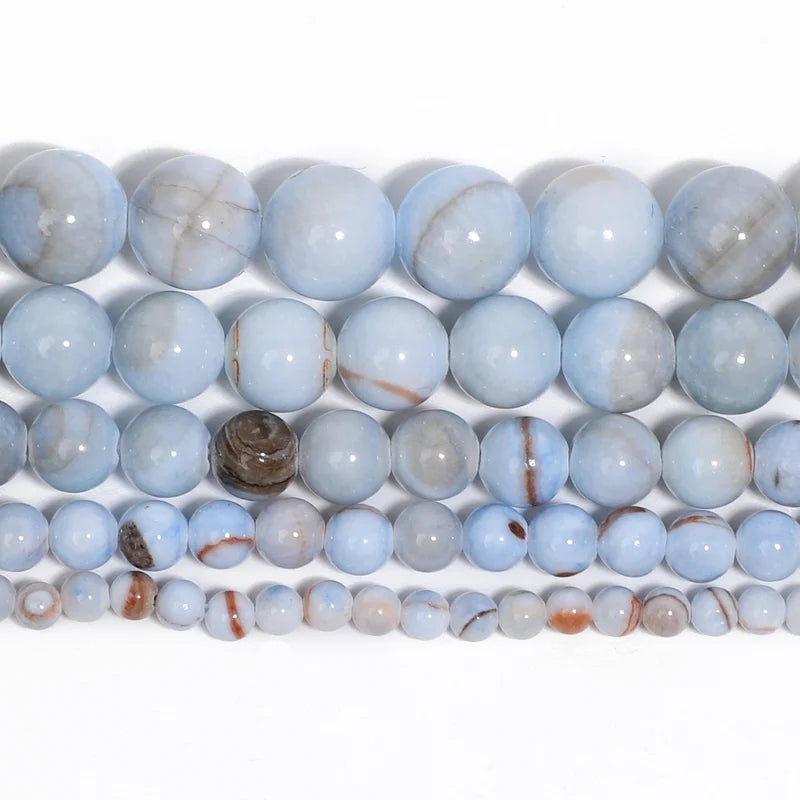 Natural Blue Persian Jade Beads for Jewelry Making DIY Charms & Bracelets - Multiple Sizes
