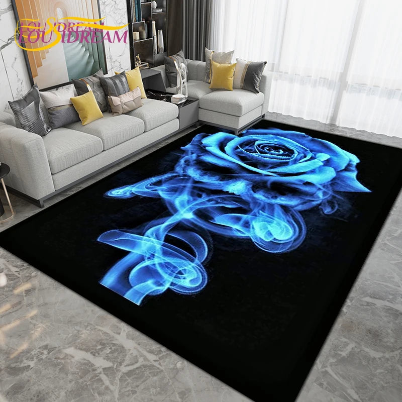 Horror Skull Area Rug for Living Room Bedroom Non-Slip Floor Mat Decor