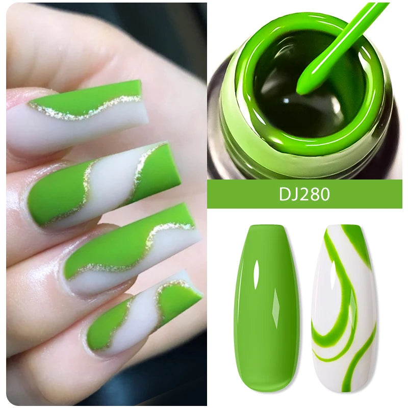 5ml Nail Art Gel Polish with Ultra-Fine Brush for French & Stripe Design
