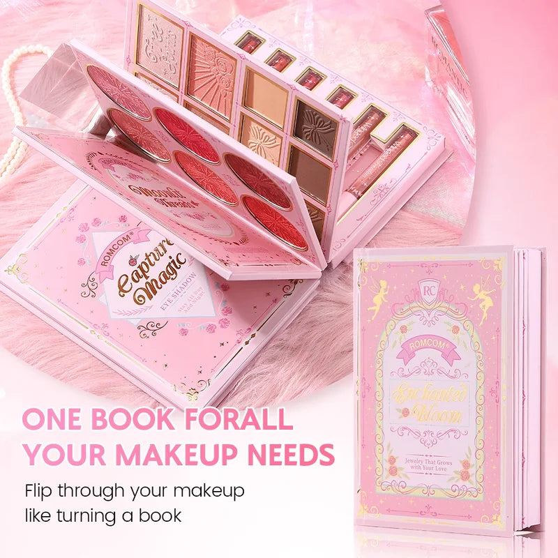 All-in-One Makeup Palette with Eyeshadow, Blush, Contour, Lipstick & Brow Pomade