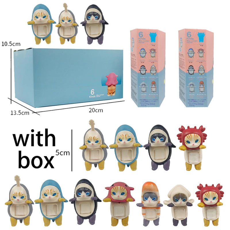 Mini Shark Cat Blind Box Figures Set - Trendy Party Decoration & Kid Gift
