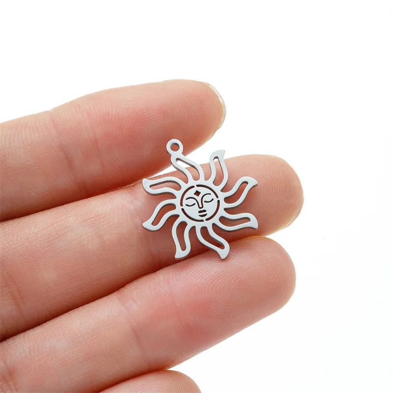 Sun Moon and Star Charm Bracelet Kit Jewelry Making Supplies - Stainless Steel DIY Set