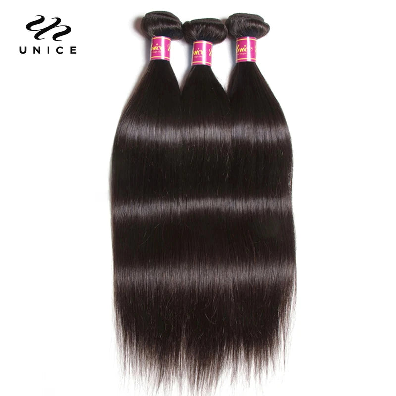Brazilian Bone Straight Hair Bundles 30 Inch Human Hair Weave - Virgin Remy, Full & Dyeable