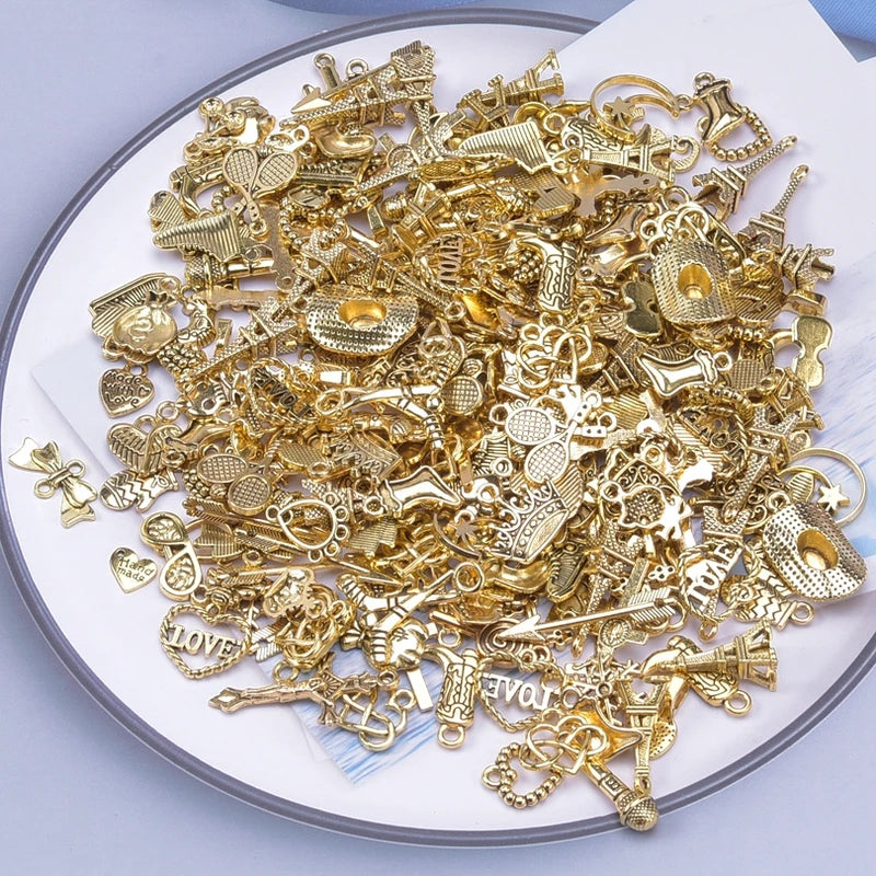 Gold Color Starfish Butterfly Metal DIY Charm Assortment for Jewelry Making