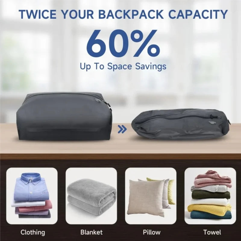 Outdoor Vacuum Compression Storage Bags for Camping & Travel - Space Saver Organizer 10XL/3XL/L
