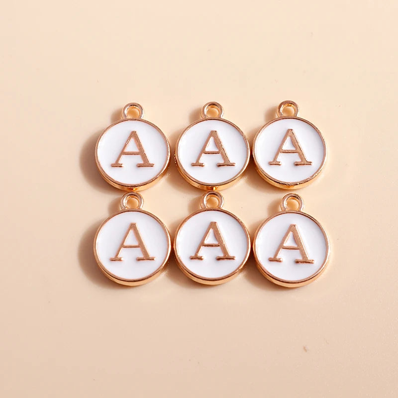 10pcs Mini White Alphabet Charms for DIY Jewelry Making - Name Necklace & Bracelet Pendants