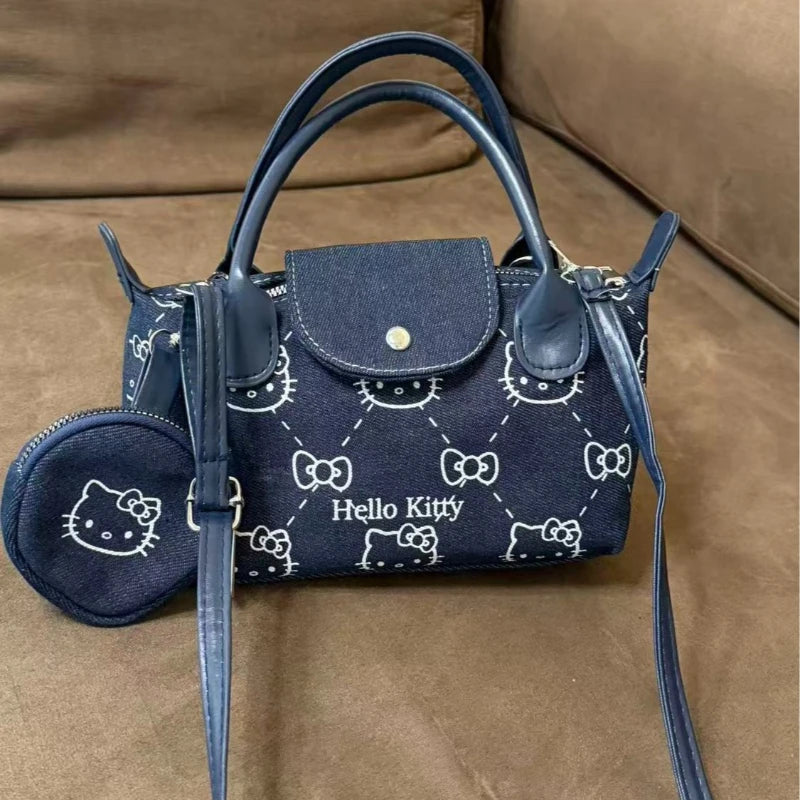 Cute Denim Crossbody Bag - Cartoon Character Shoulder Handbag