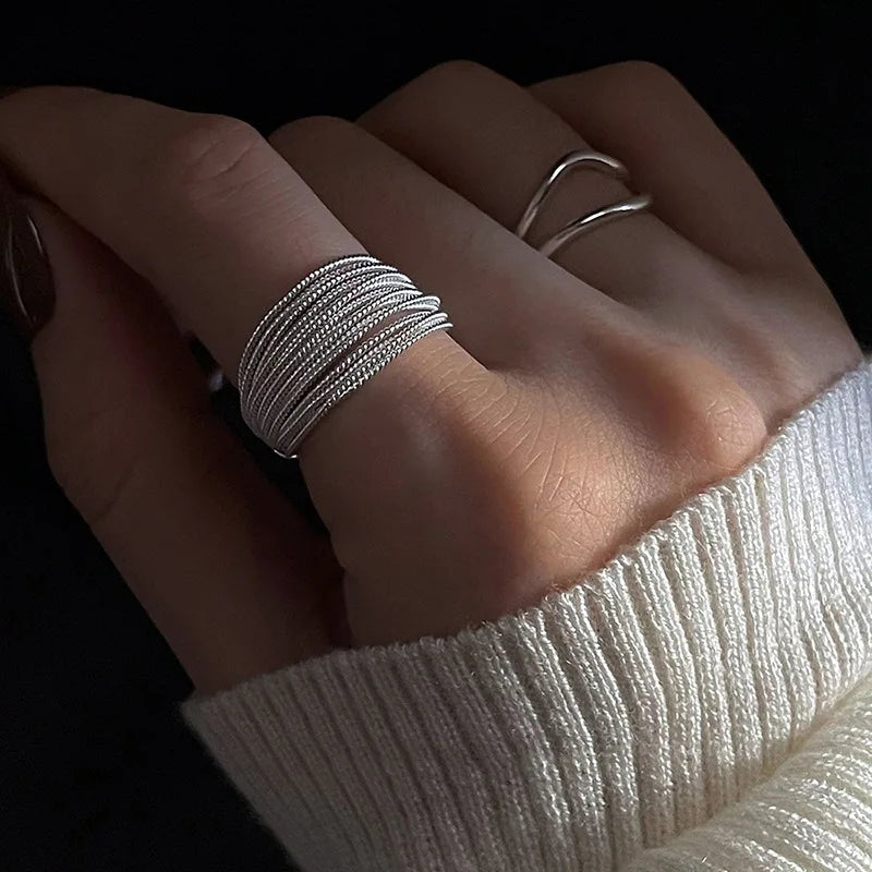 Adjustable Silver Rings for Women - Vintage Style Jewelry Gift Set