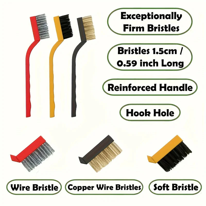 Multi-Purpose Cleaning Brush Set with Long Handles for Tight Spaces - 11 Pieces