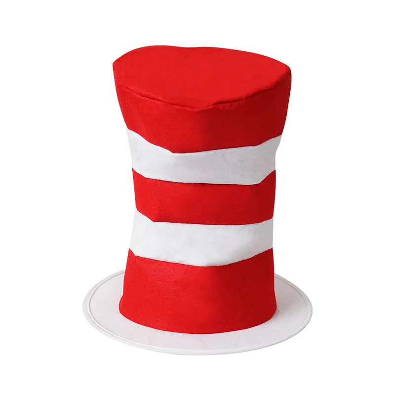 Kids Red and White Striped High Hat for Costumes and Party Props