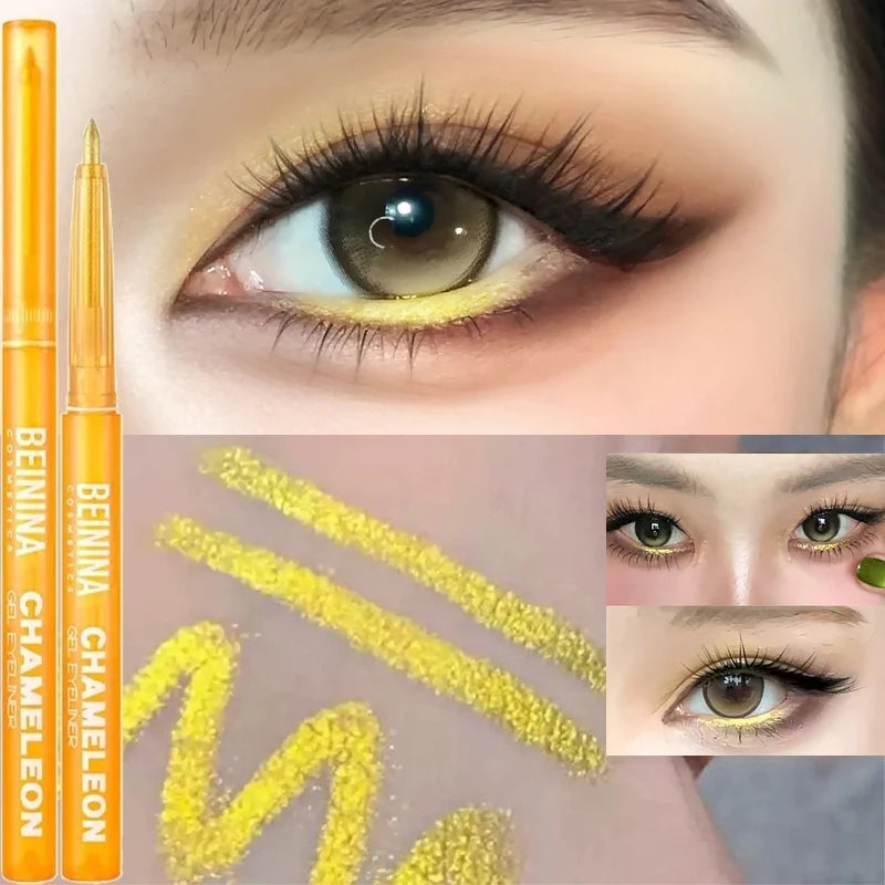 Multicolor Shimmer Gel Eyeliner & Eyeshadow Pen - Color-Shift Metallic Makeup