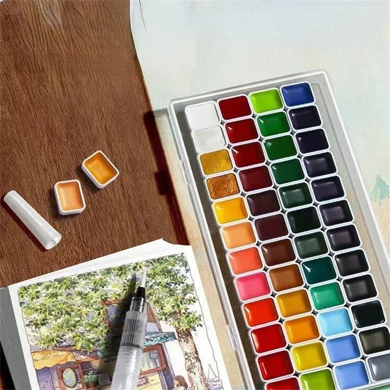 Artist Watercolor Paint Set 130/98/60/24 Colors Professional Art Supplies