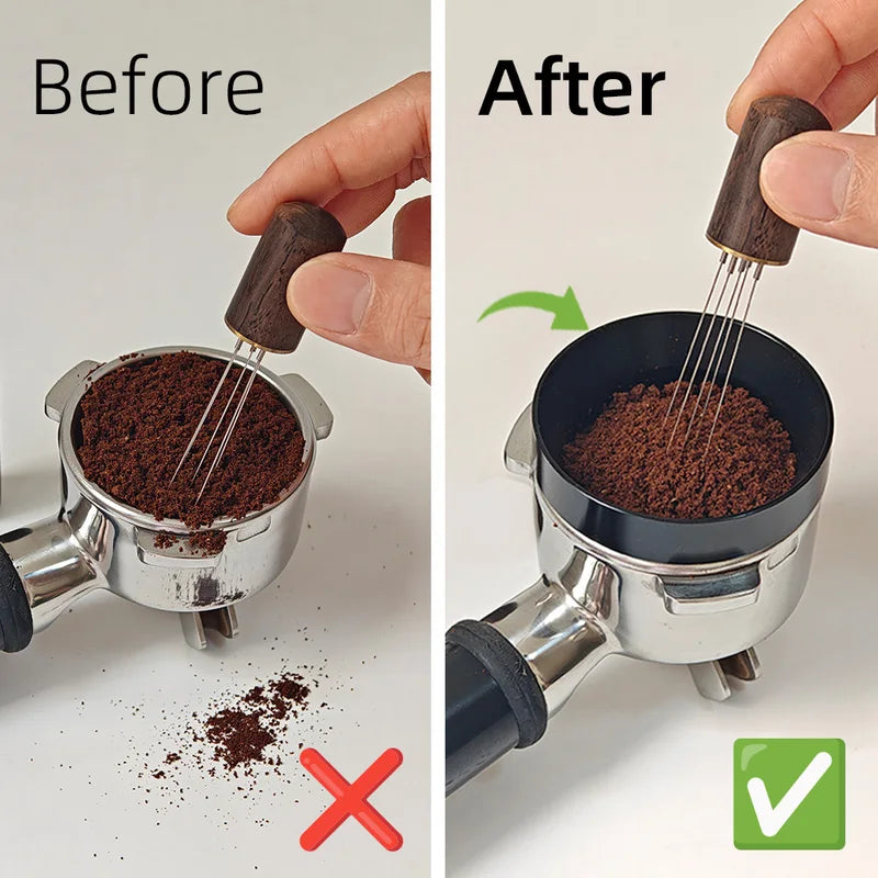 Coffee Stirrer Needle Distributor for Espresso & Coffee Powder - Wood Handle Barista Tool