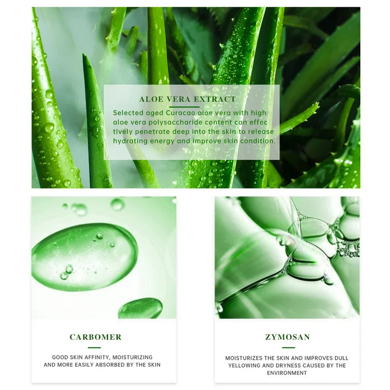 Moisturizing Aloe Vera Gel for Face - Deep Nourishing, Non-Sticky Skin Care, 300g