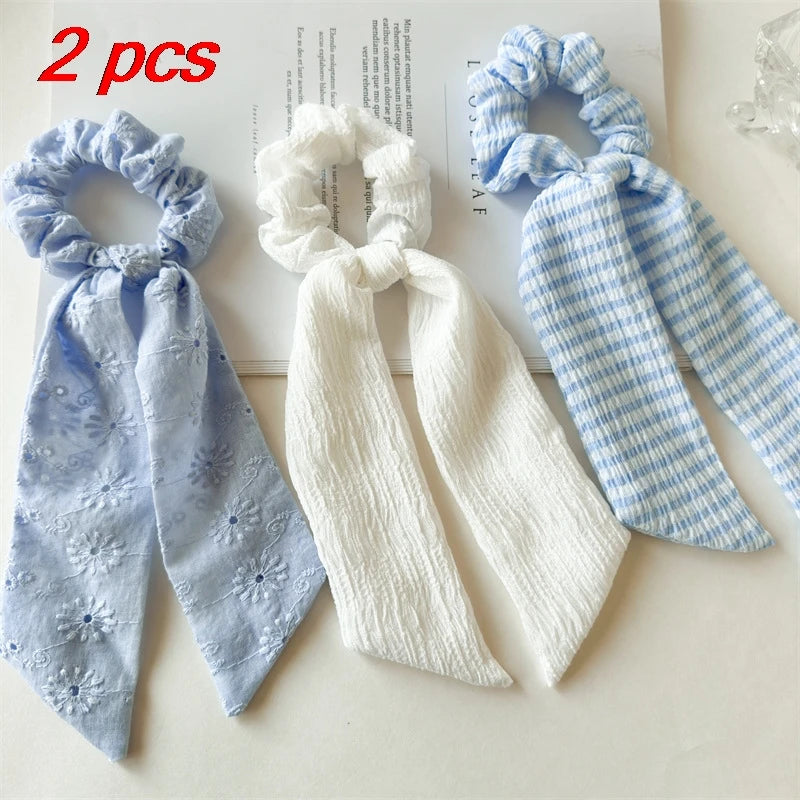Ladies' Hair Scrunchies Pack - Elegant Ribbon & High Elastic Hair Bands