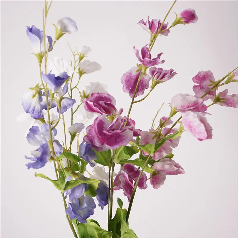 5Pcs Artificial Pea Flowers Bouquet Real Touch Wedding Decor Home & Party