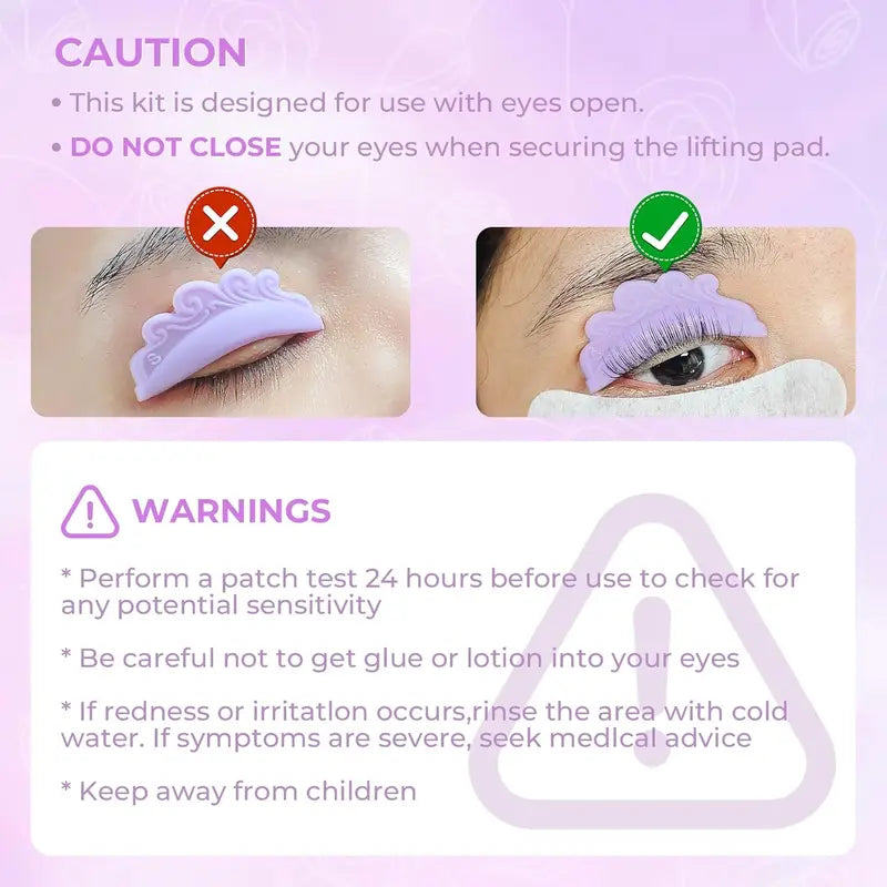 Eyelash Lift Kit 2-in-1 Eyebrow Lamination Set with Silicone Shields - Soft Formula