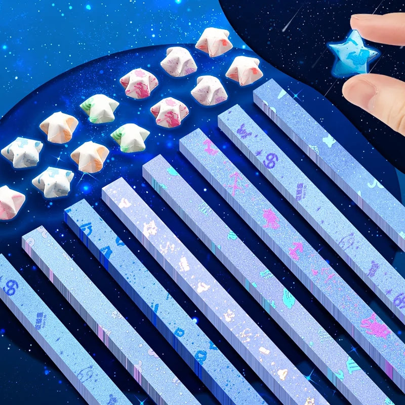 Glow in The Dark Origami Paper Strips for DIY Lucky Stars - Multi Colors