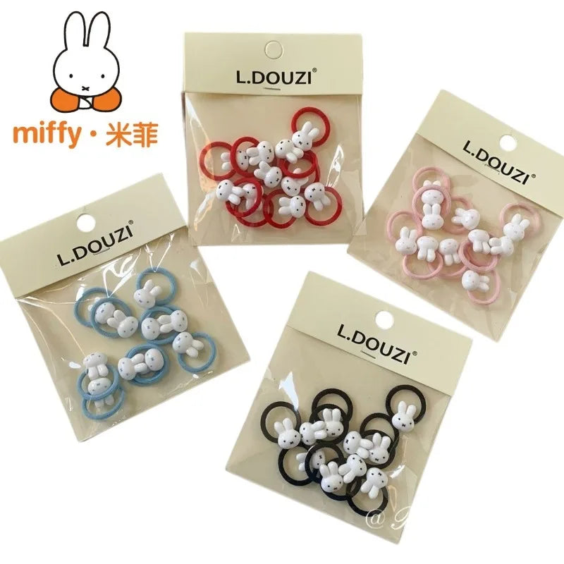 Set of 10 Cartoon Miffy Hair Ties and Headbands for Girls – Cute & Creative Hair Accessories