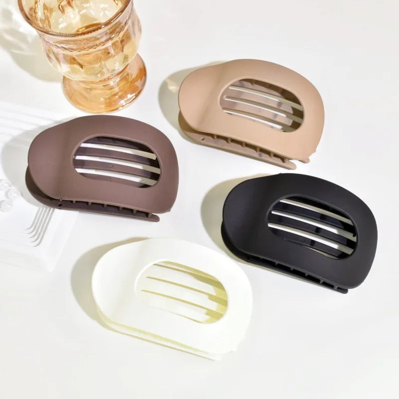 Oval Flat Hair Claw Clips for Women Matte Duckbill Hair Accessories Simple Hair Ornament