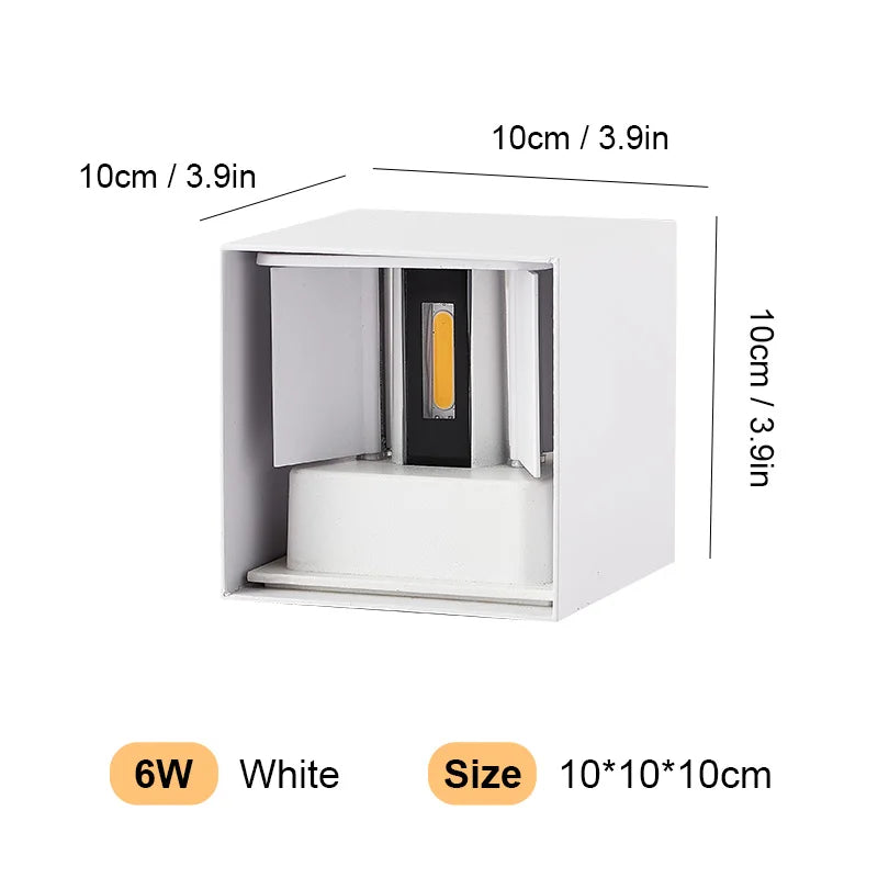 Outdoor Waterproof Aluminum LED Wall Light 12W/24W Porch Garden Interior
