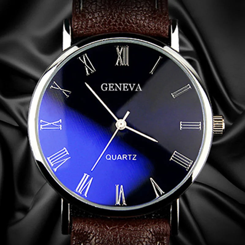 Minimalist Men's Quartz Wrist Watch with Leather Strap - Business & Casual Style