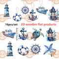 Summer Ocean Theme Wooden Hanging Ornament, Nautical Marine Decor for Home