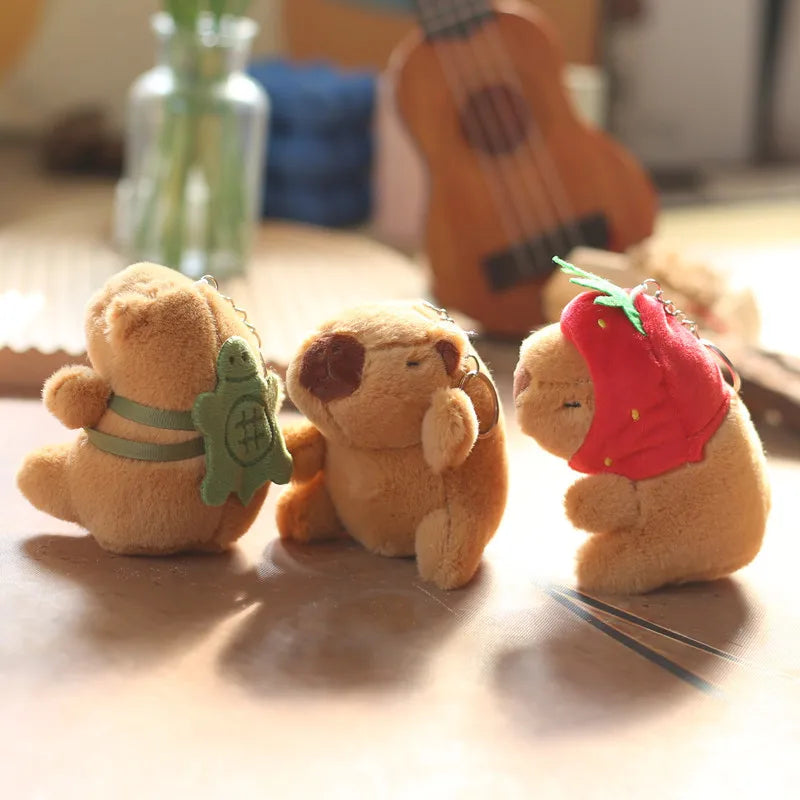 Cute Capybara Water Dolphin Plush Bag Charm Keychain - Doll Toy Gift