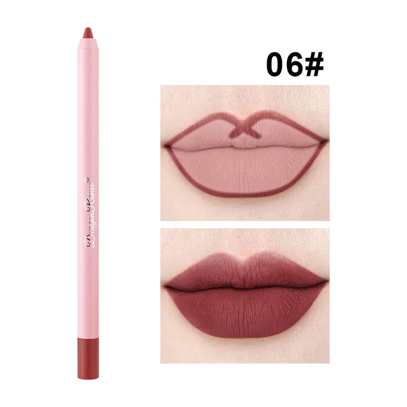 Matte Nude Waterproof Lip Liner Pencil - Long-Lasting Natural Lip Contour