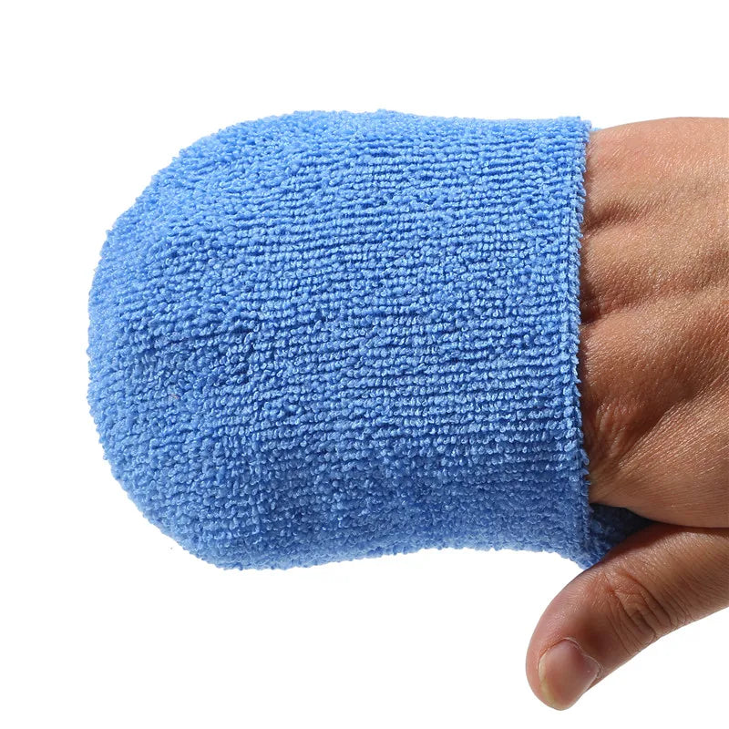 Microfiber Car Wax Applicator Mitts Set - Polishing & Detailing Sponge Pads