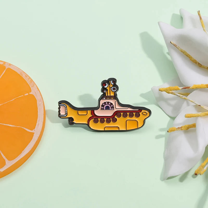 Cute Yellow Boat Enamel Pin for Crafts & Accessories - Funny Brooch Gift