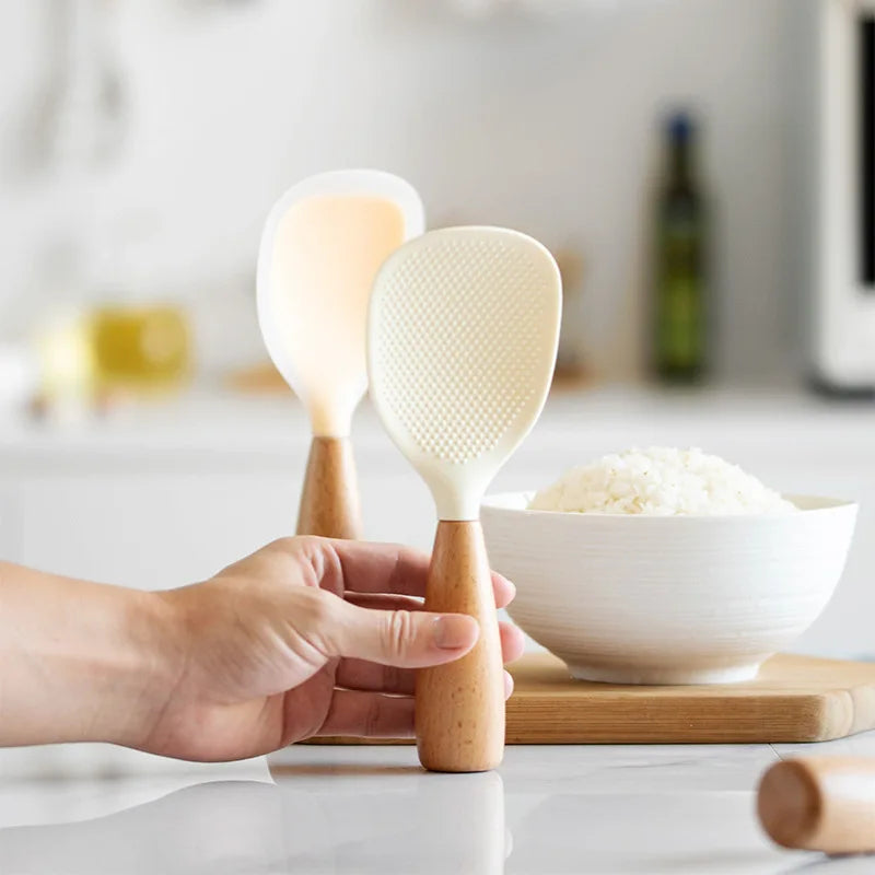 Silicone Cooking Spoon Non-Stick Heat-Resistant Kitchen Utensil - Durable & Anti-Scalding