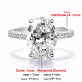 Oval Cut Moissanite Engagement Ring for Women 1-4 Carat S925 Silver Wedding Band