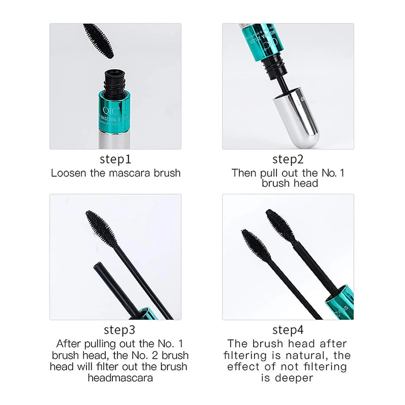 Waterproof Lengthening Mascara with Silk Fiber for Thick Dark Eyelashes