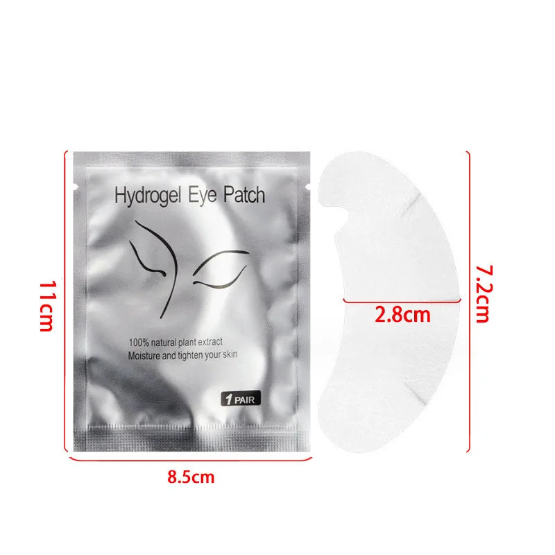 50 Pairs Eyelash Extension Hydrogel Eye Pads U-Shaped Gel Patches - Sensitive Skin