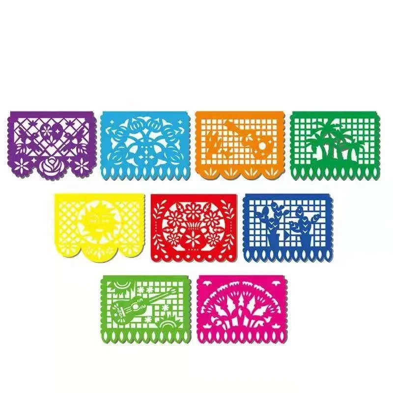 Mexican Theme Party Banner Felt Flags for Day of The Dead & Birthday Decor