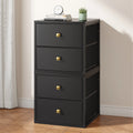 Stackable Fabric Drawer Storage Cabinets with Wood Top and Metal Frame - Versatile Bedroom, Closet, Dorm Organizer