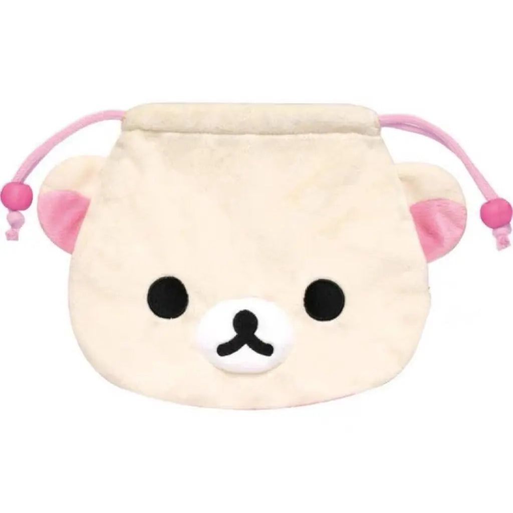 Cute Cartoon Bear Plush Drawstring Bag for Travel & Daily Use - Cosmetic & Storage Pouch