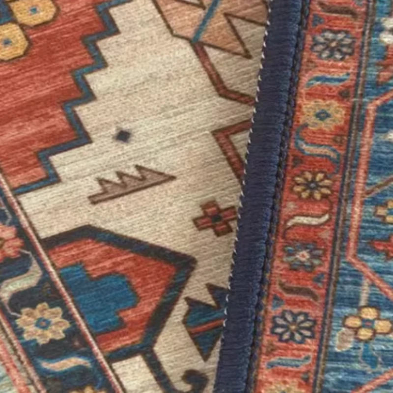 Large Retro Style Area Rug for Bedroom & Living Room - Washable Non-Slip Floor Mat