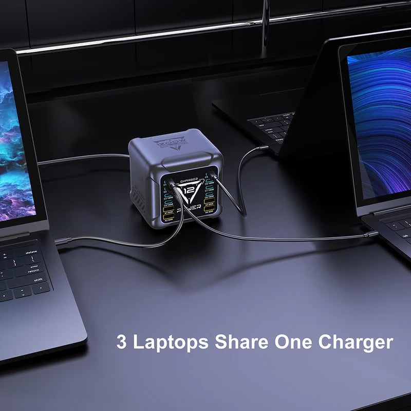 1200W USB C GaN Charger Fast Charging Station for Laptop & Phone