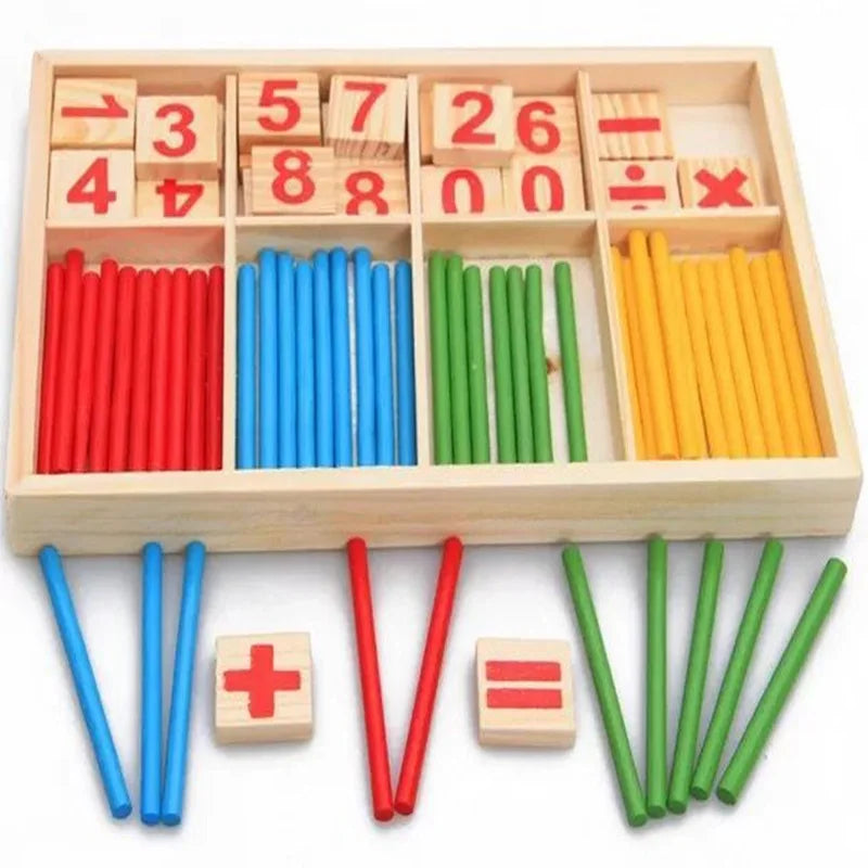 Children's Montessori Math Learning Aid Set - Counting Sticks & Educational Wooden Toys