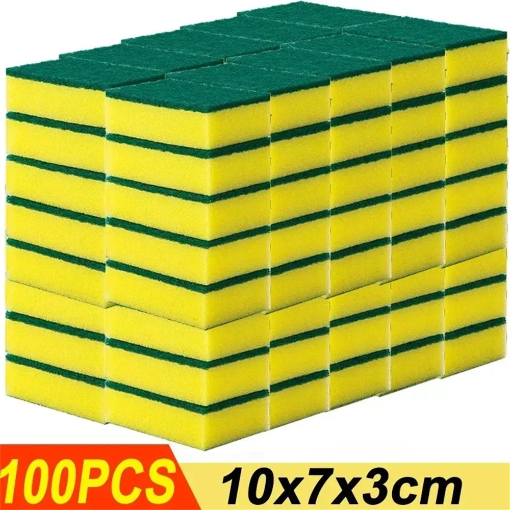 Non-Scratch Cleaning Sponge Set - Kitchen Dish & Pot Scrubbing Pads, 10-100PCS