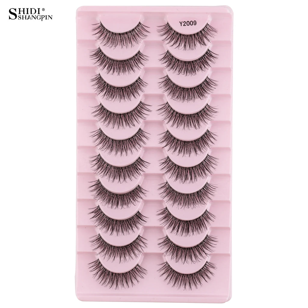 False Eyelash Extensions 3D Mink Half Lashes Natural Cat Eye Makeup 3/10 Pairs