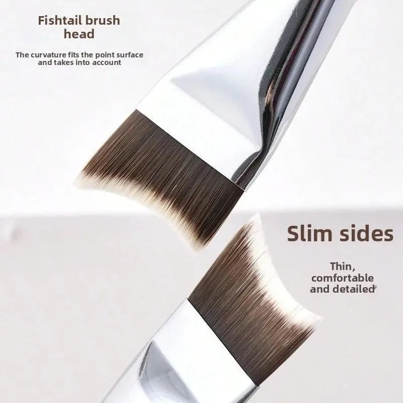 Upgraded Crescent Design Foundation Makeup Brush - Ultra-Thin Flat Spatula for Liquid Foundation, Precise Application, Beauty Tools