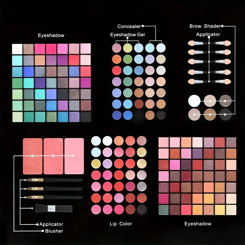 177 Color Makeup Set with Eyeshadow Palette, Blush, Lip Gloss & Concealer