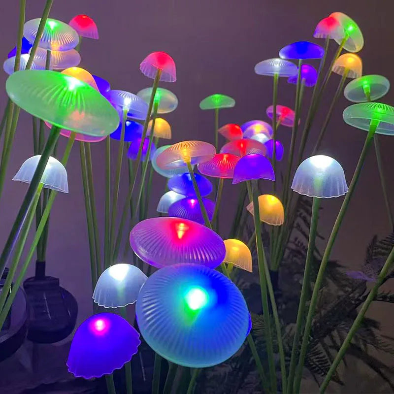 Solar Garden Pathway Lights Waterproof Outdoor Mushroom LED Decor Set