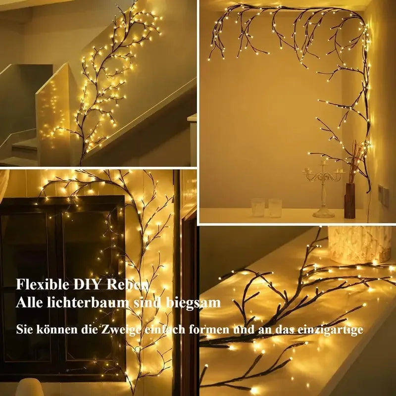 LED Wall String Lights for Room Decor - Warm White Willow Vine Branches