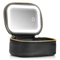 Portable Makeup Organizer Bag with LED Mirror and Light Modes - Travel Cosmetic Storage