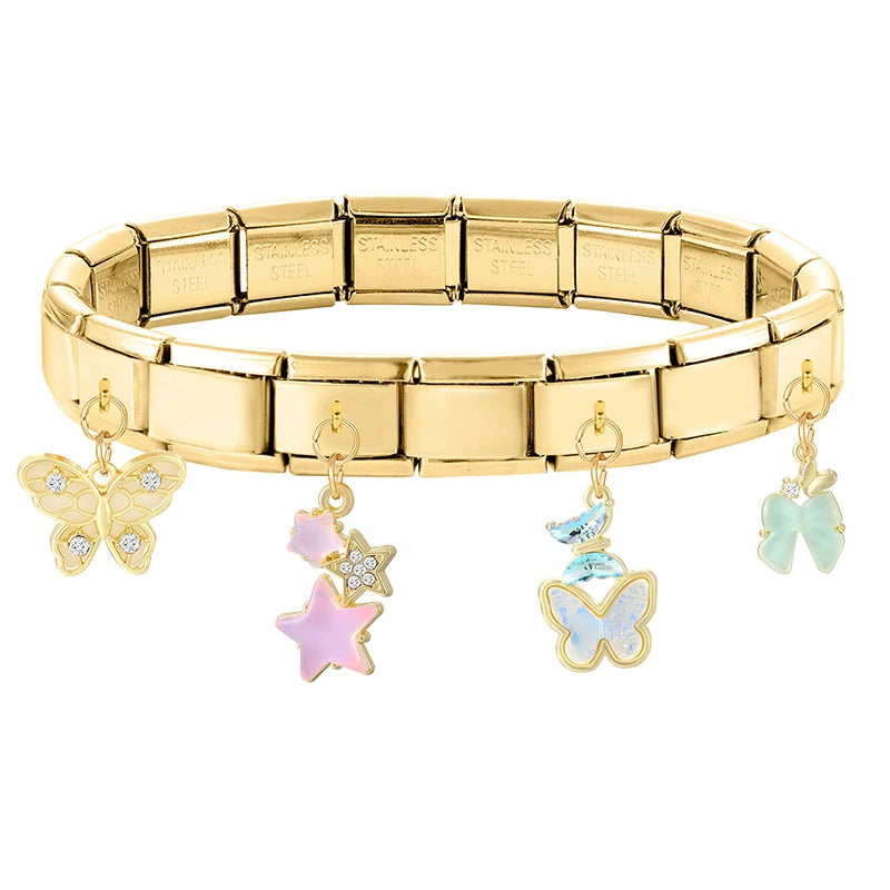 Y2K Style Butterfly Moon Bow Shell Star Pearl Pendant for DIY Jewelry Making